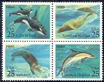Marine Mammals Mint Block of 4 Stamps United States, 1990